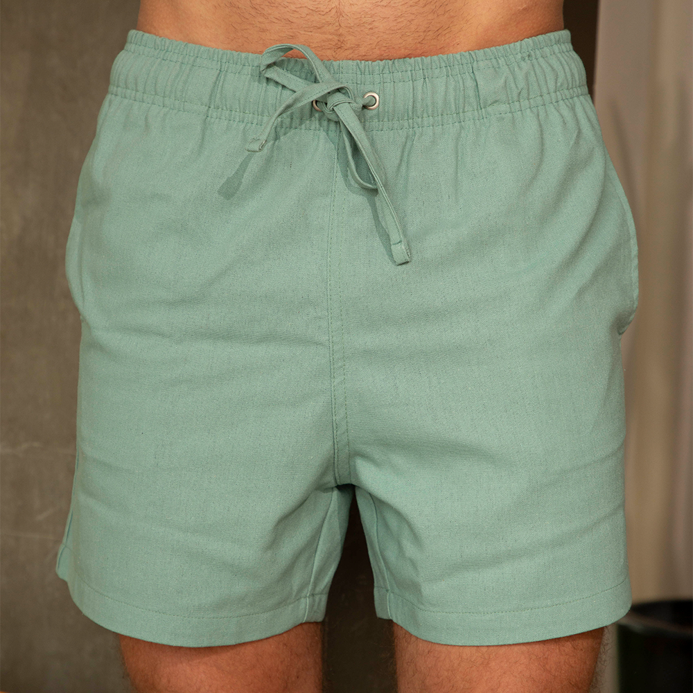Shorts | Linho Monaco Green