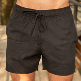 Shorts | Linho Monaco Black
